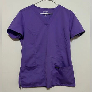 Sanibel Scrub Top. Purple. Small